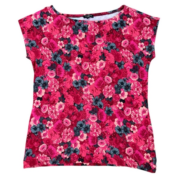 Talbots Tops - Talbots Petite Floral Cap Sleeve Tee Size Large